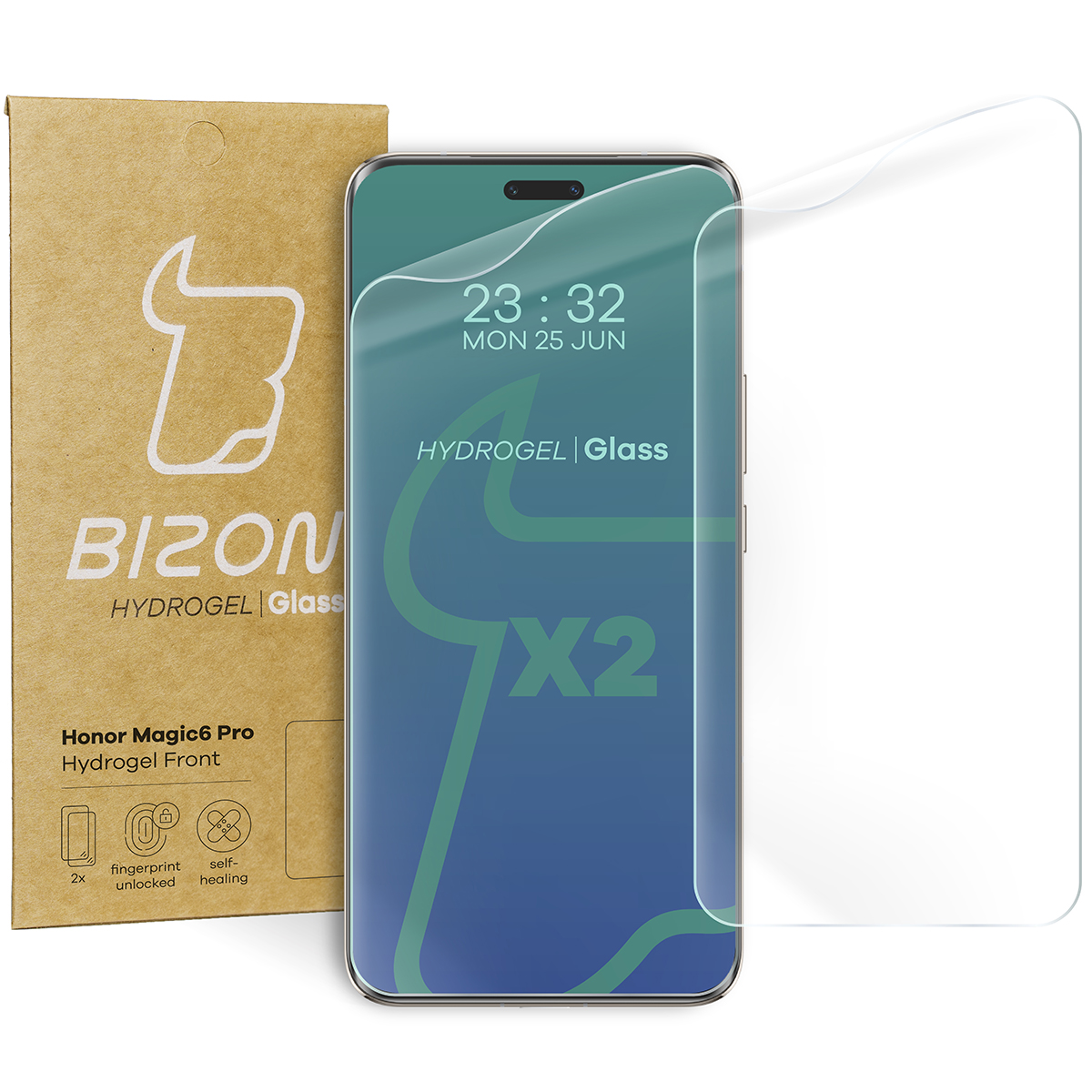 Folia hydrożelowa na ekran Bizon Film Hydrogel Front Duo dla Honor Magic6 Pro, 2 sztuki